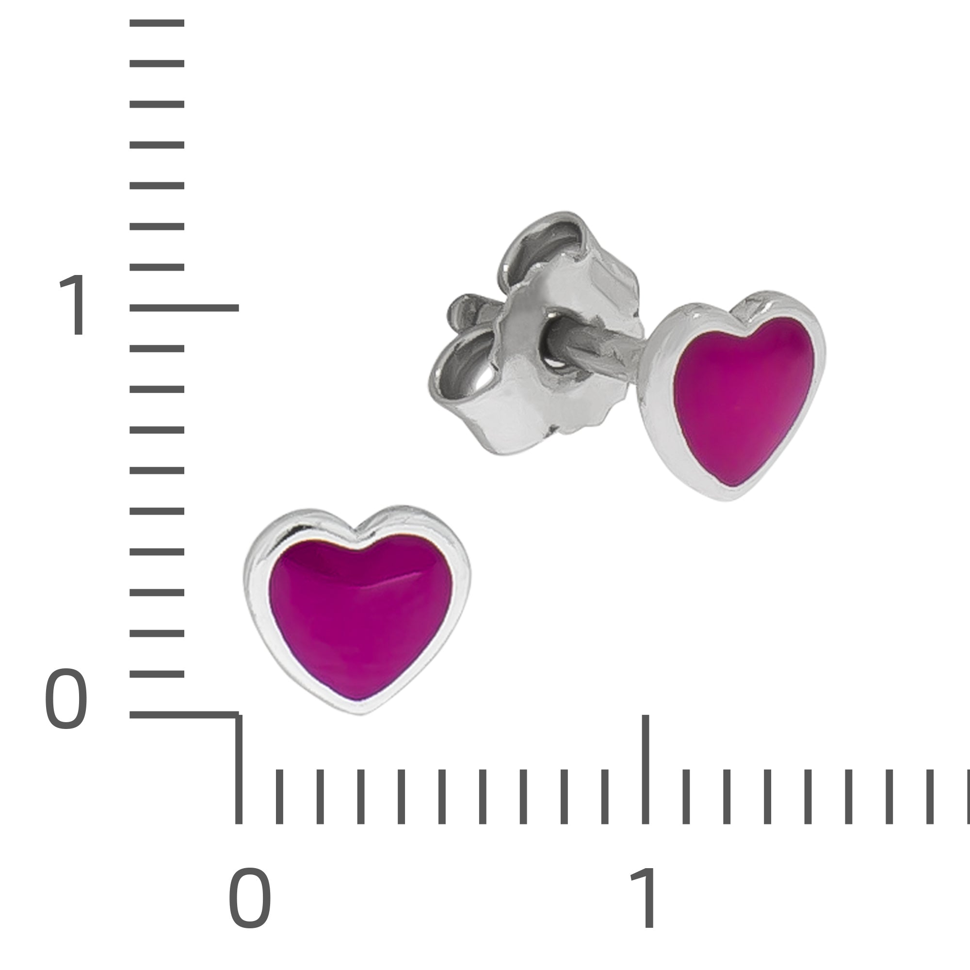 Ohrringe Silber 925 Herz Lack rosa