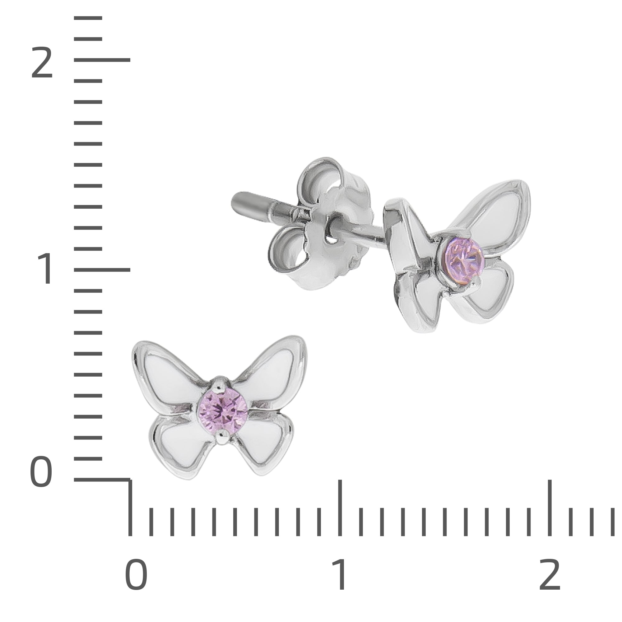 Ohrringe Silber 925 Schmetterling Zirkonia pink