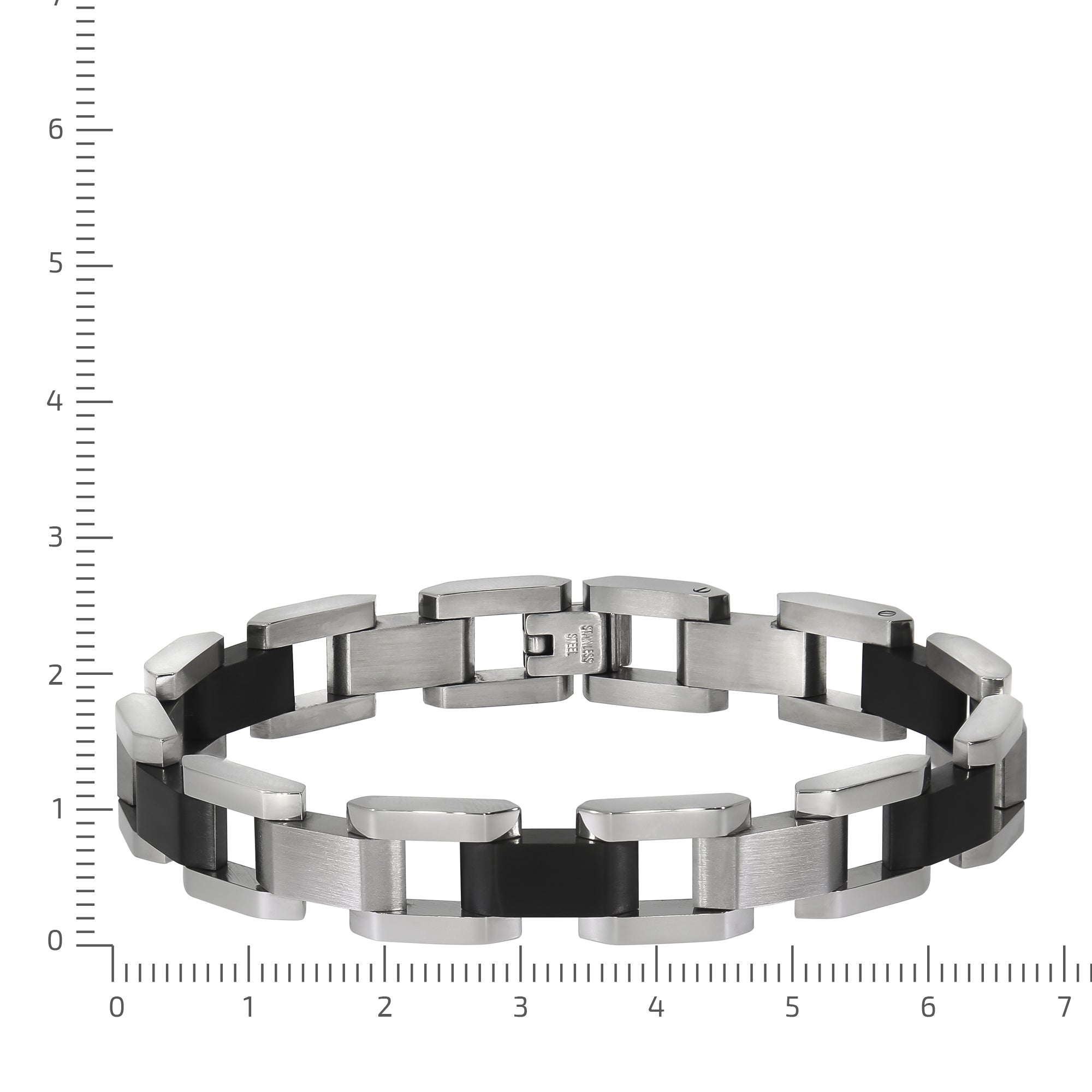 Armband Edelstahl poliert matt zweifarbig schwarz