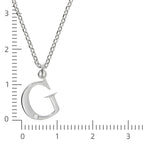 Halskette Silber 925 mit 1x Diamant 0,008ct. Buchstabe G