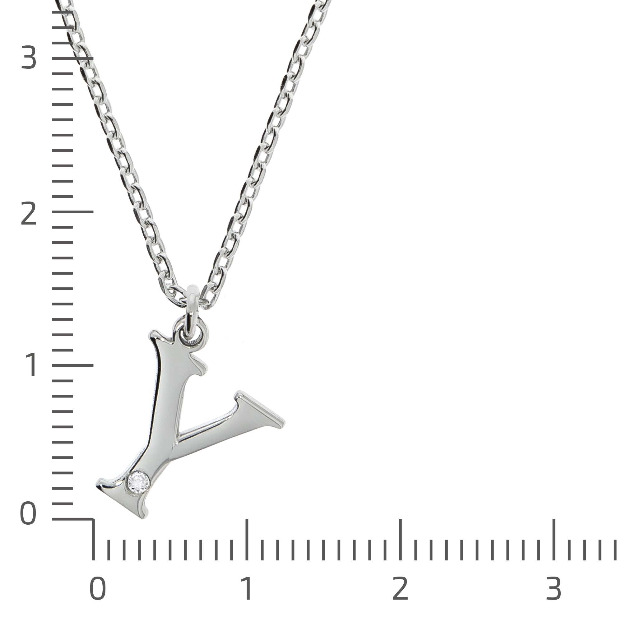 Halskette Silber 925 mit 1x Diamant 0,008ct. Buchstabe Y