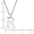 Halskette Silber 925 mit 1x Diamant 0,008ct. Buchstabe R