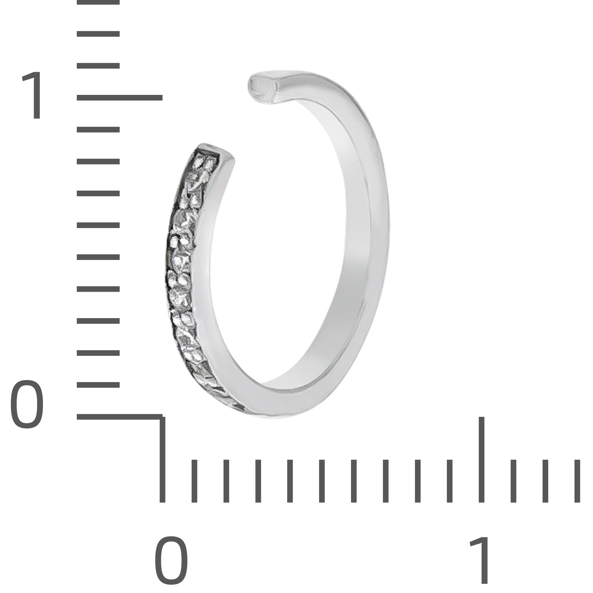 Ohrklemme Silber 925 rhodiniert mit 11x Zirkonia weiß