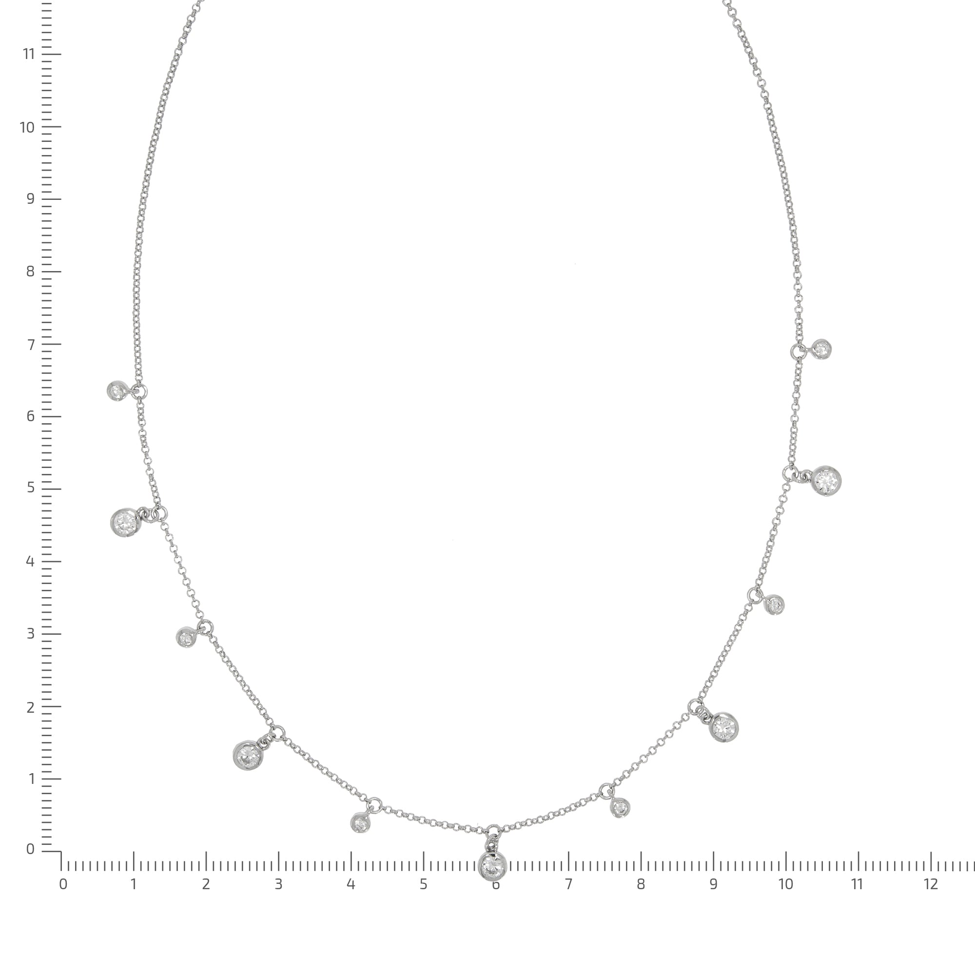 Halskette Silber 925 rhodiniert mit Zirkonia weiß