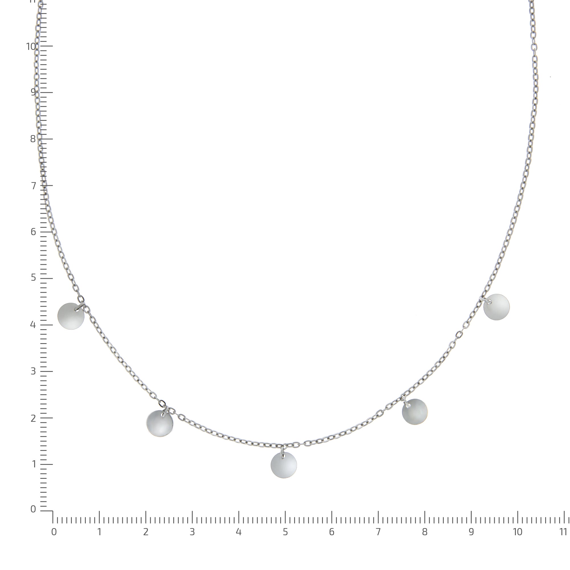 Halskette 925 Sterling Silber rhodiniert Plättchen-Anhänger 42+3cm