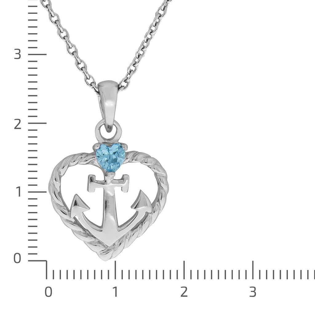 Halskette Damen Silber Modern 925 rhodiniert Herz Zirkonia blau