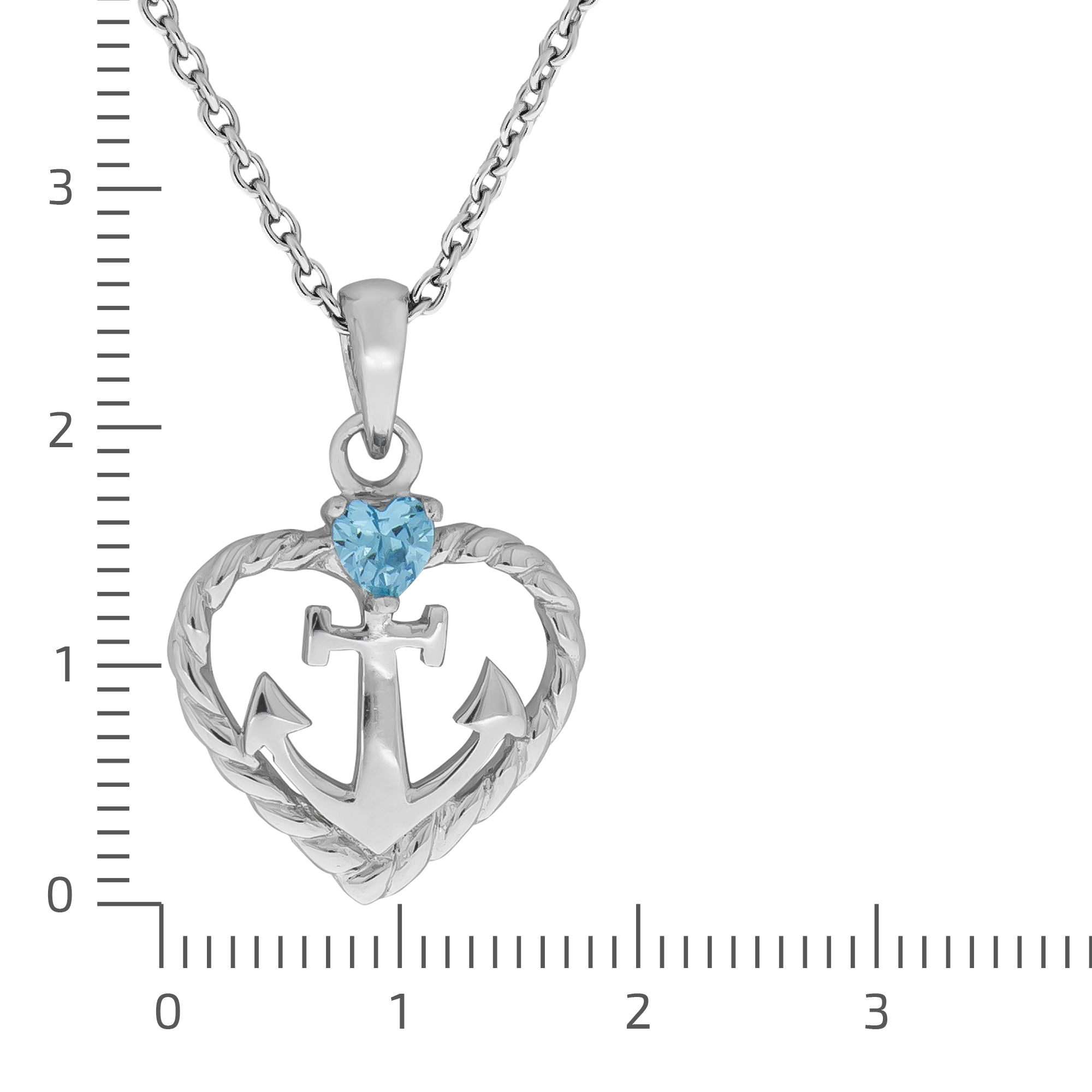 Halskette Damen Silber Modern 925 rhodiniert Herz Zirkonia blau