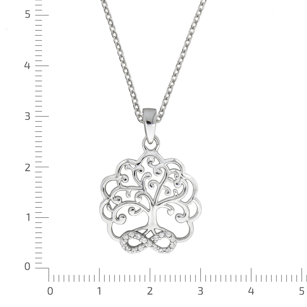 Halskette 925 Sterling Silber rhodiniert Lebensbaum