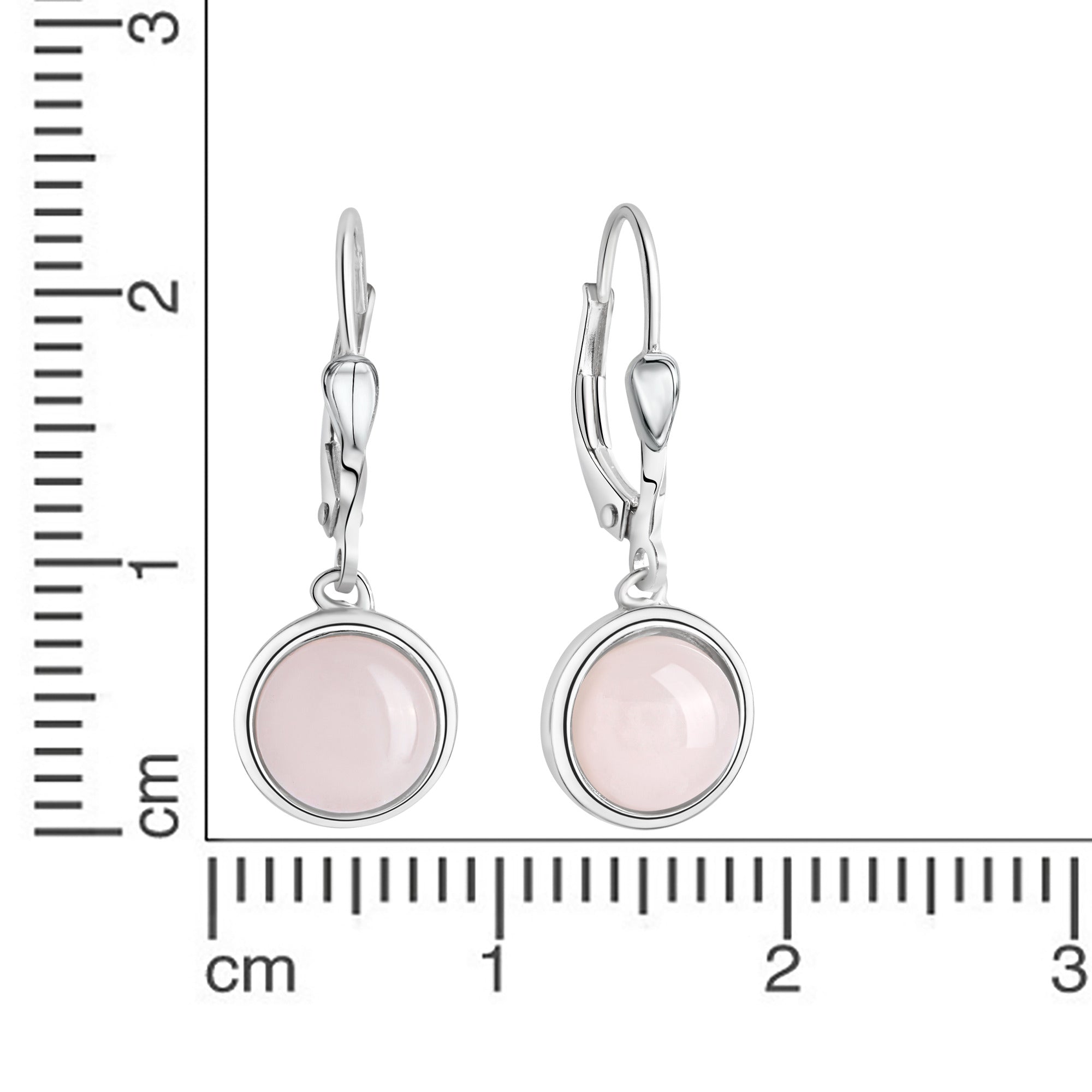 Ohrringe Silber 925 mitechtem Rosenquarz