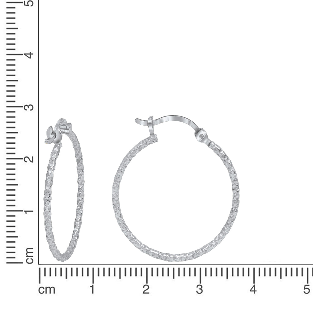 Creolen 925 Silber rhodiniert und diamantiert