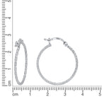 Creolen 925 Silber rhodiniert und diamantiert