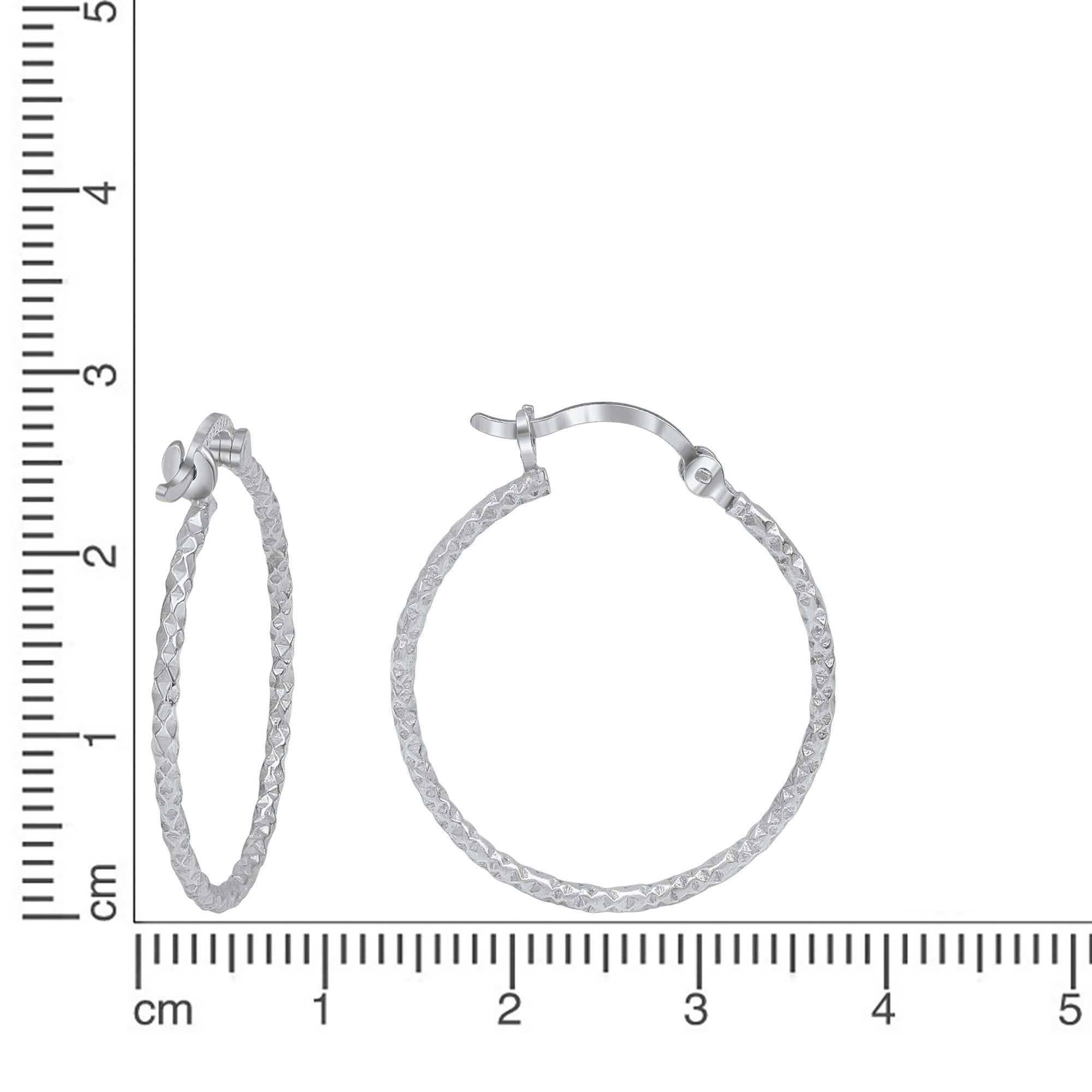 Creolen 925 Silber rhodiniert und diamantiert