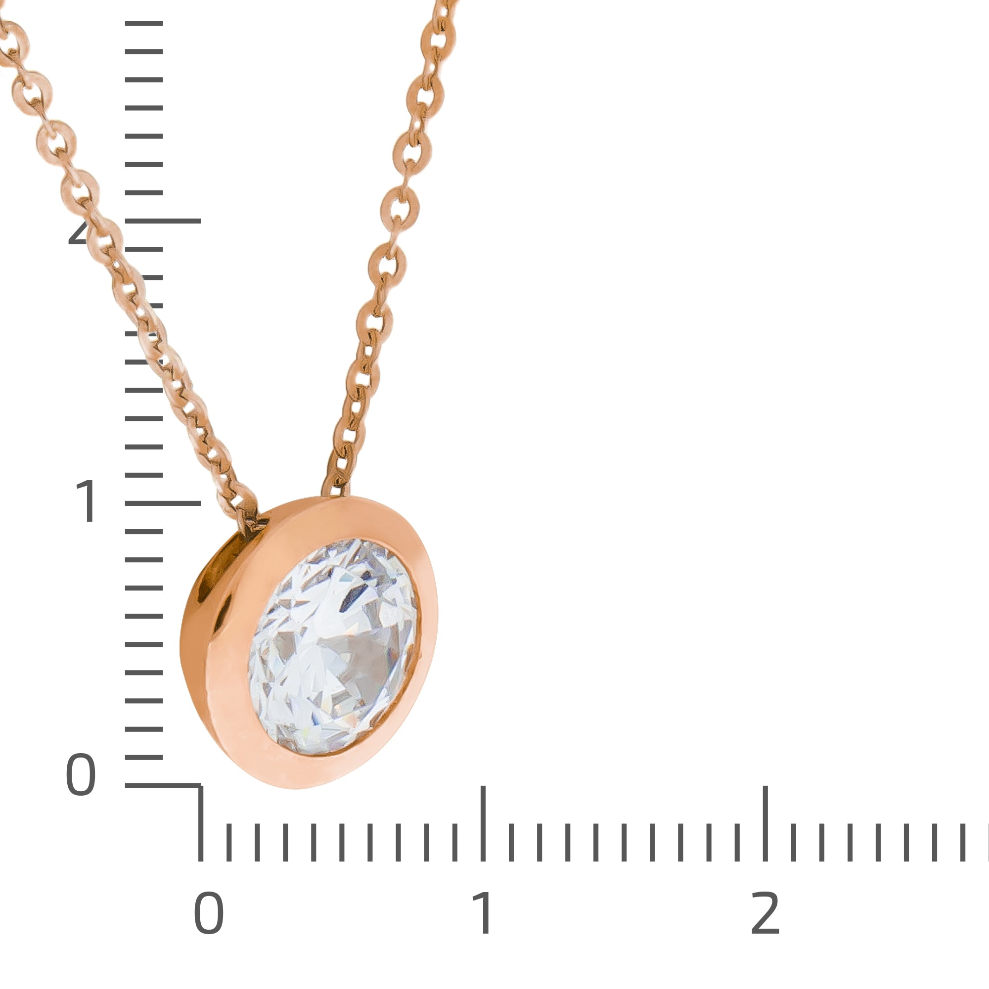 Collier 925 Silber rotvergoldet Zirkonia