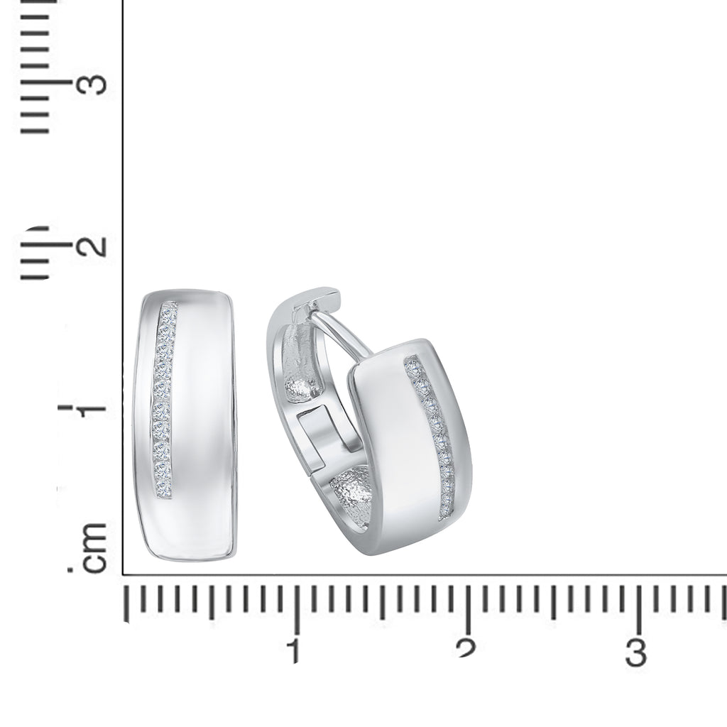 Creolen 925 Silber rhodiniert mit Zirkonia