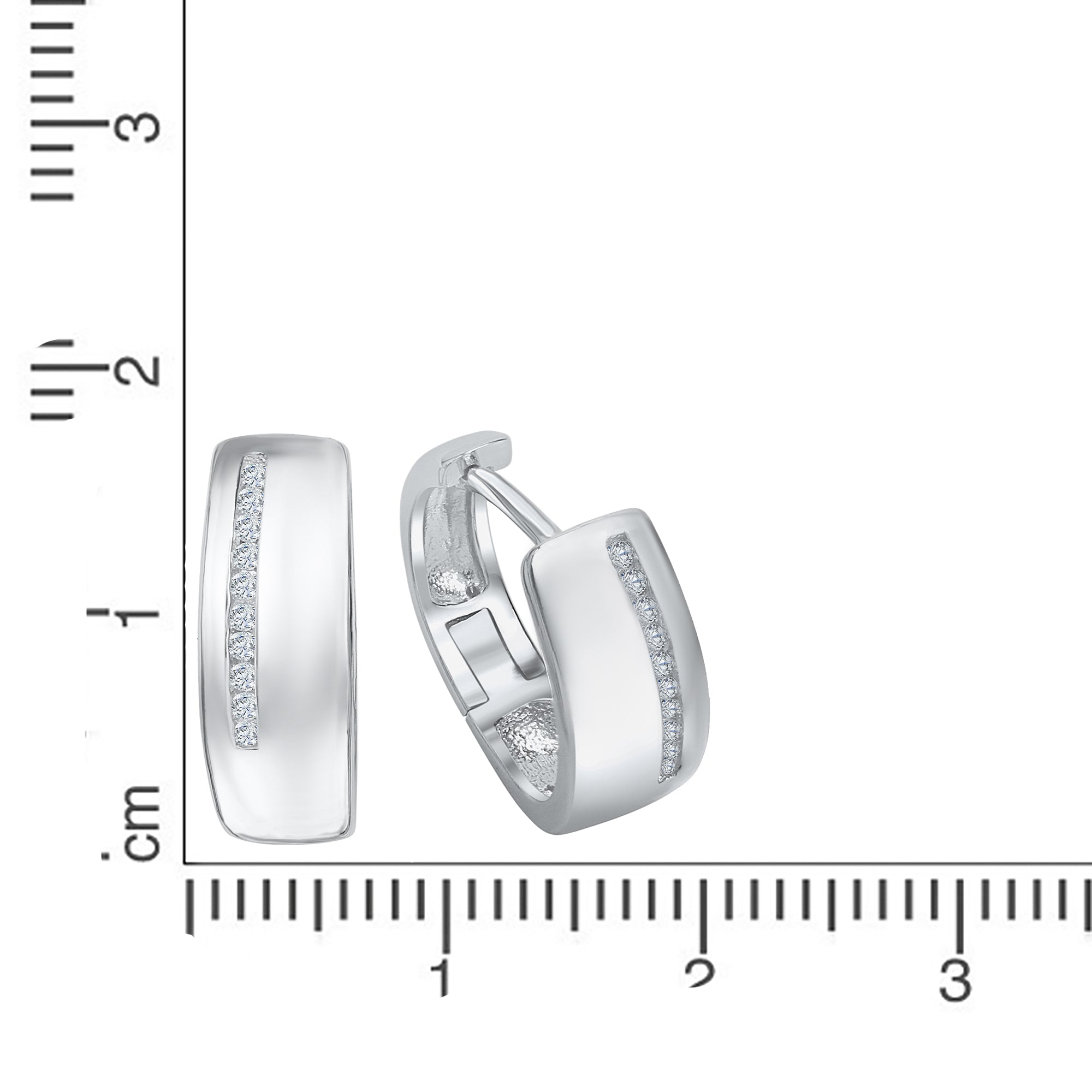 Creolen 925 Silber rhodiniert mit Zirkonia