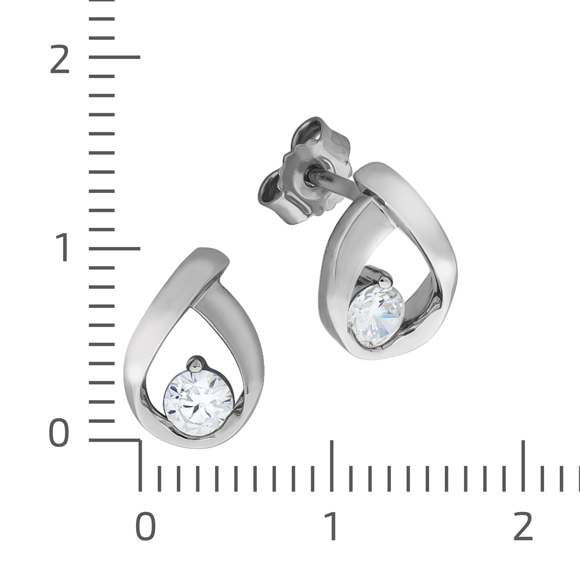 Ohrstecker Silber 925 rhodiniert Zirkonia
