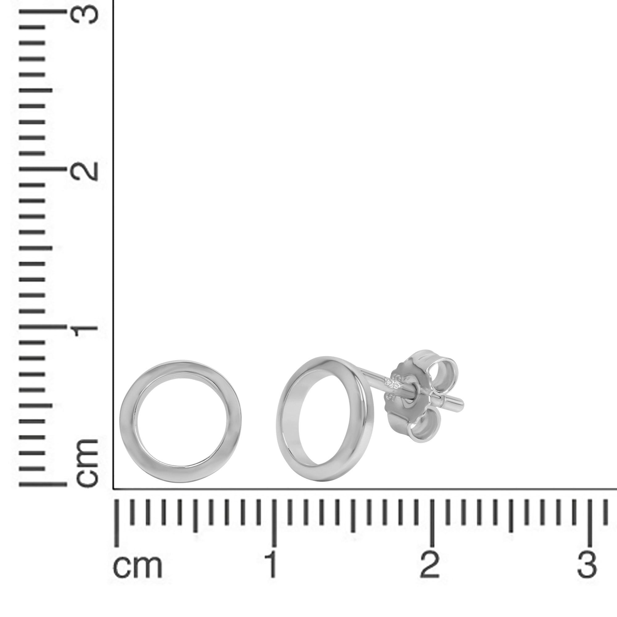 Ohrstecker 925 Silber rhodiniert rund