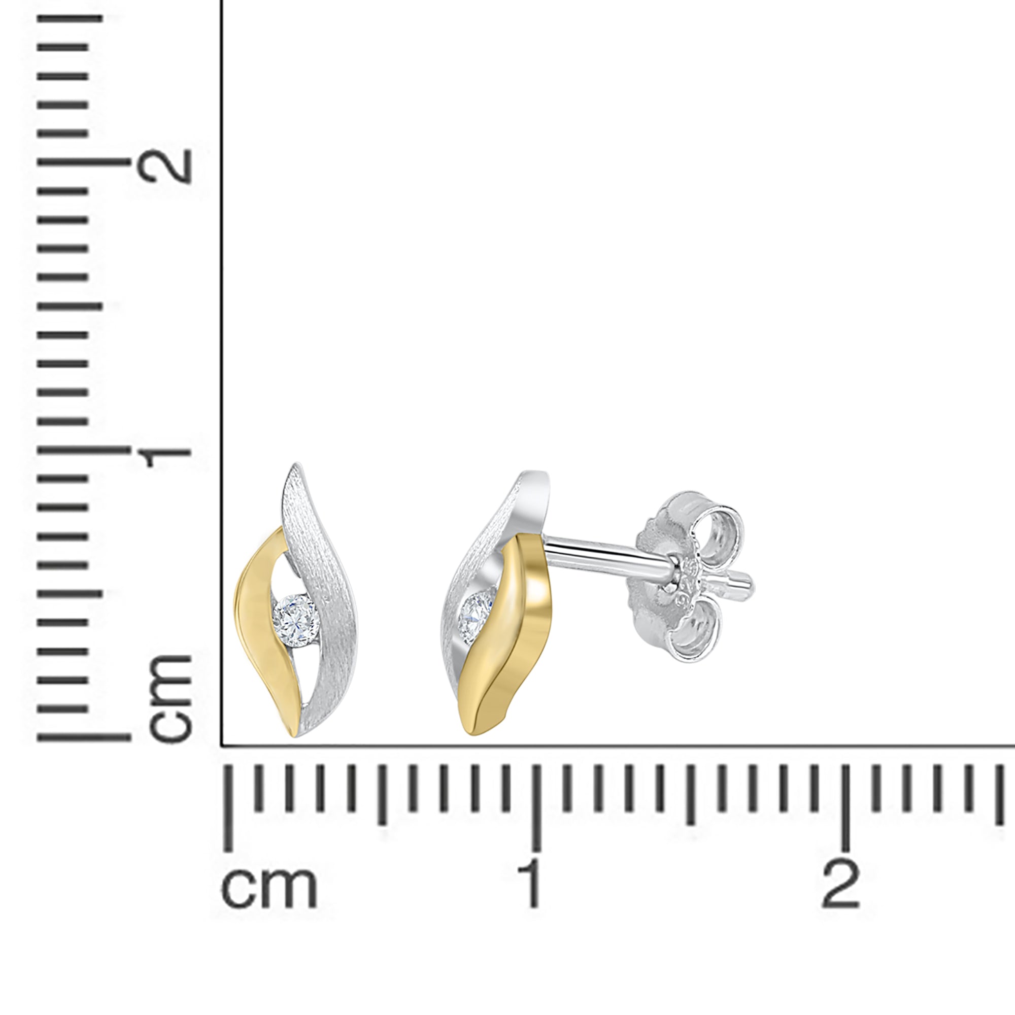 Ohrstecker 925 Silber zweifarbig