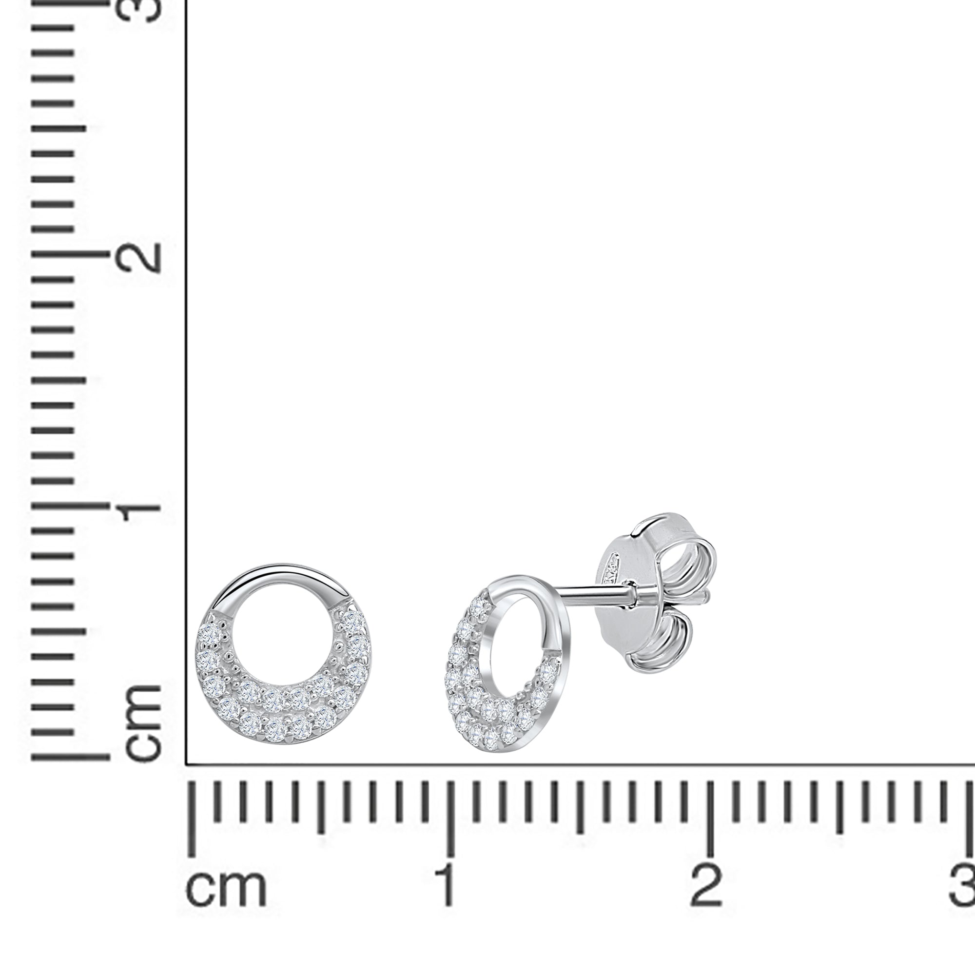 Ohrstecker 925 Silber rhodiniert Zirkonia