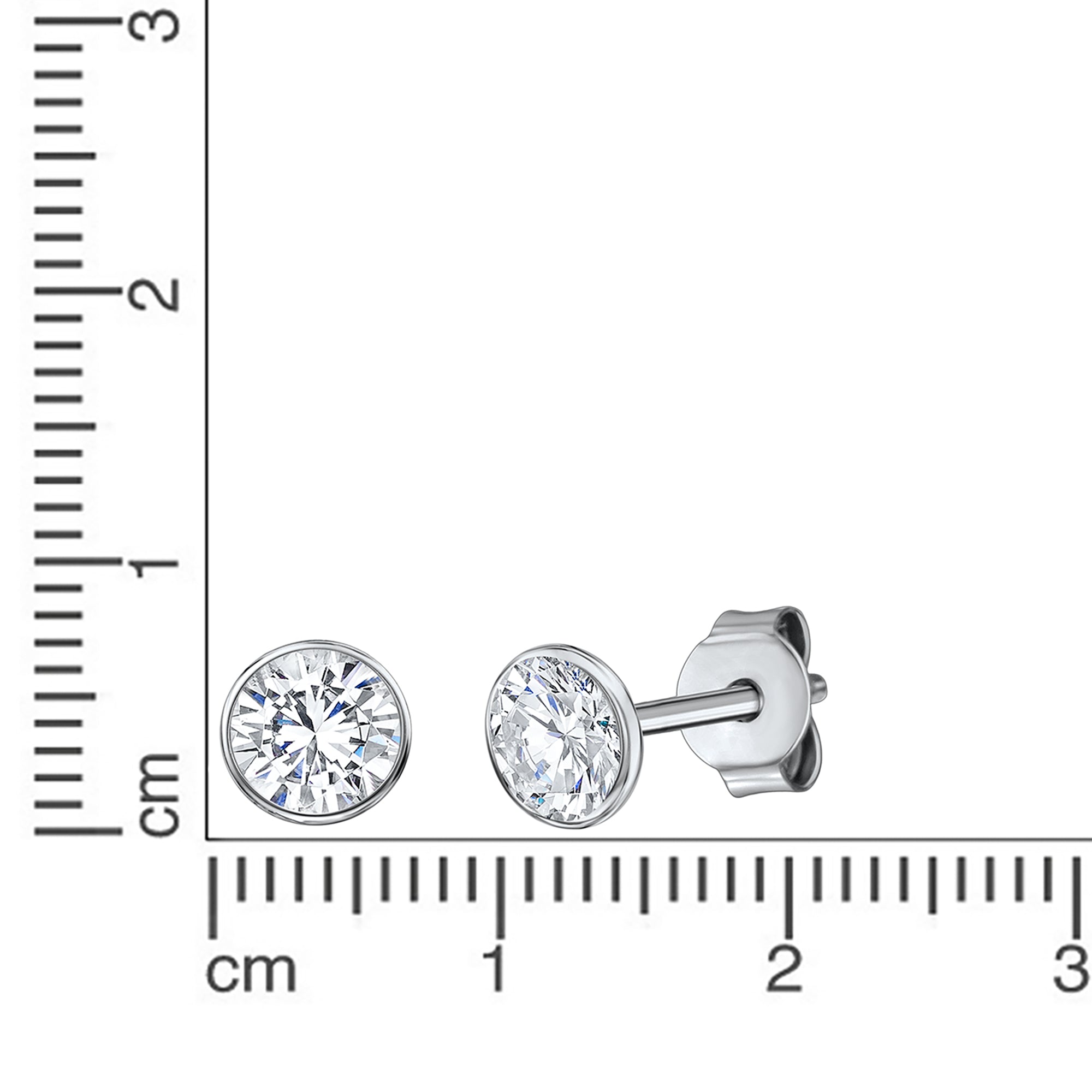 Ohrstecker 925 Silber rhodiniert CZ weiß