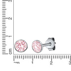 Ohrstecker 925 Silber rhodiniert CZ pink