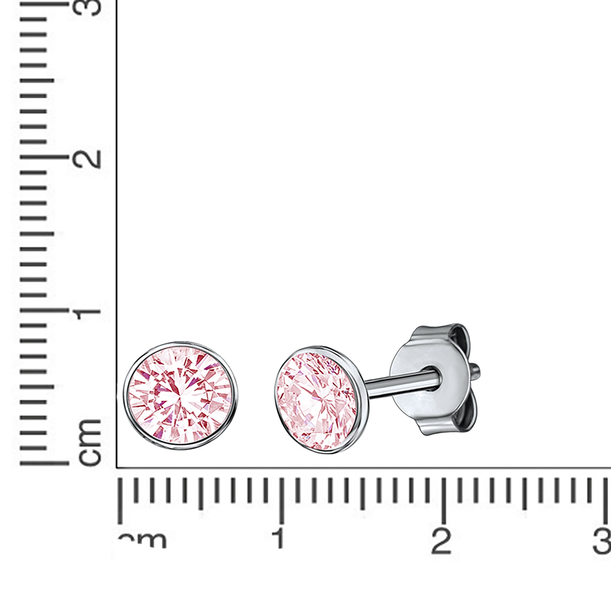 Ohrstecker 925 Silber rhodiniert CZ pink