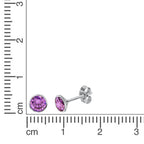 Ohrstecker 925 Silber rhodiniert CZ lila