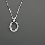Halskette Silber 925 mit 1x Diamant 0,008ct. Buchstabe O