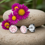 Ohrstecker 925 Silber rhodiniert CZ pink