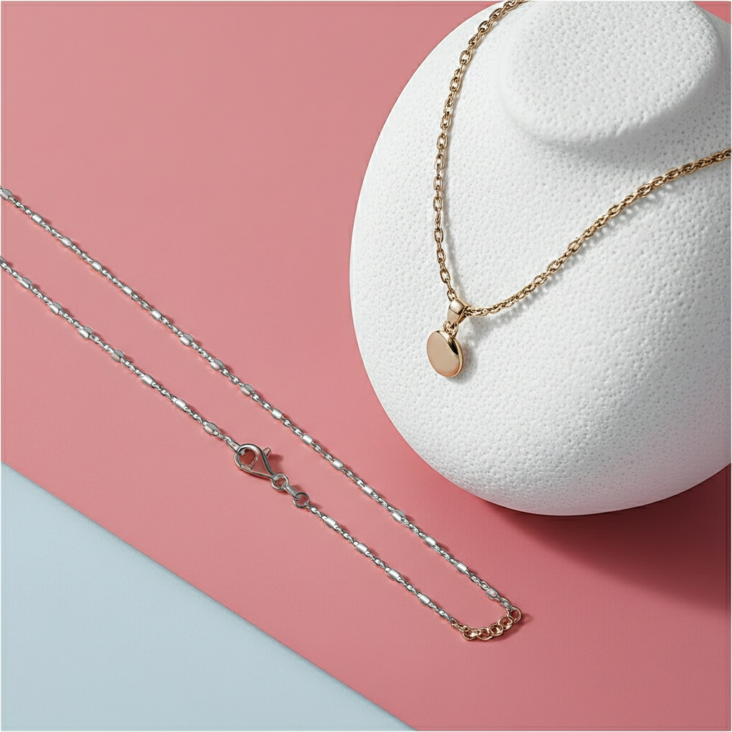Collier 925/- Sterling Silber weiß Würfelelemente 42 cm