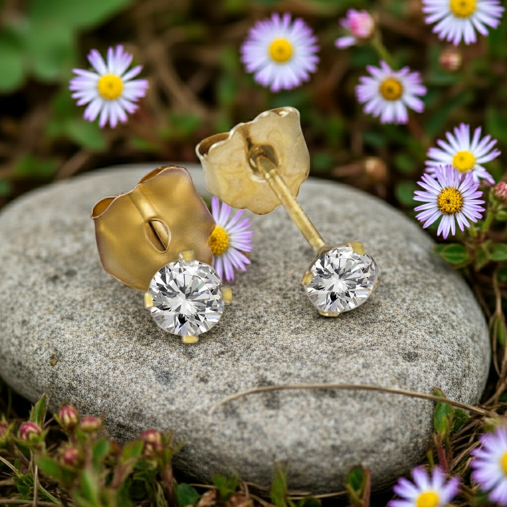 Ohrstecker Gold aus 333 Gelbgold mit Zirkonia