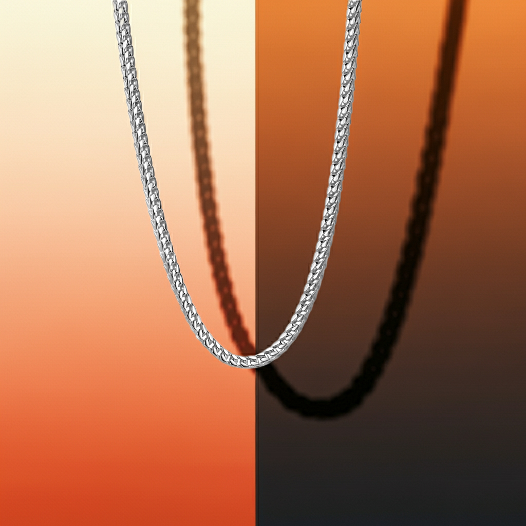 Kette 925/- Sterling Silber weiß Francokette 3x3mm 50 cm