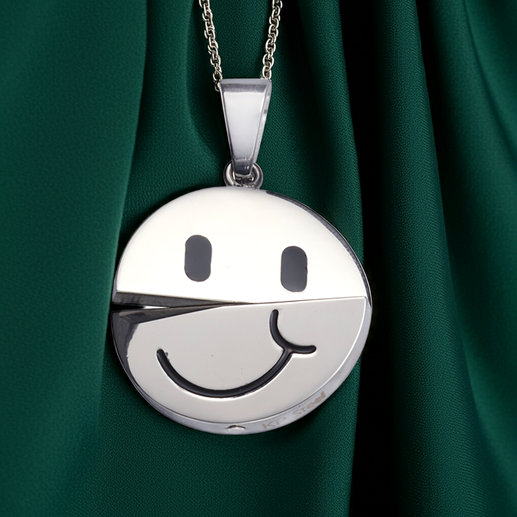 Anhänger Edelstahl Smiley