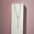 Collier 925/- Sterling Silber weiß Gliederkette glanz 50 cm