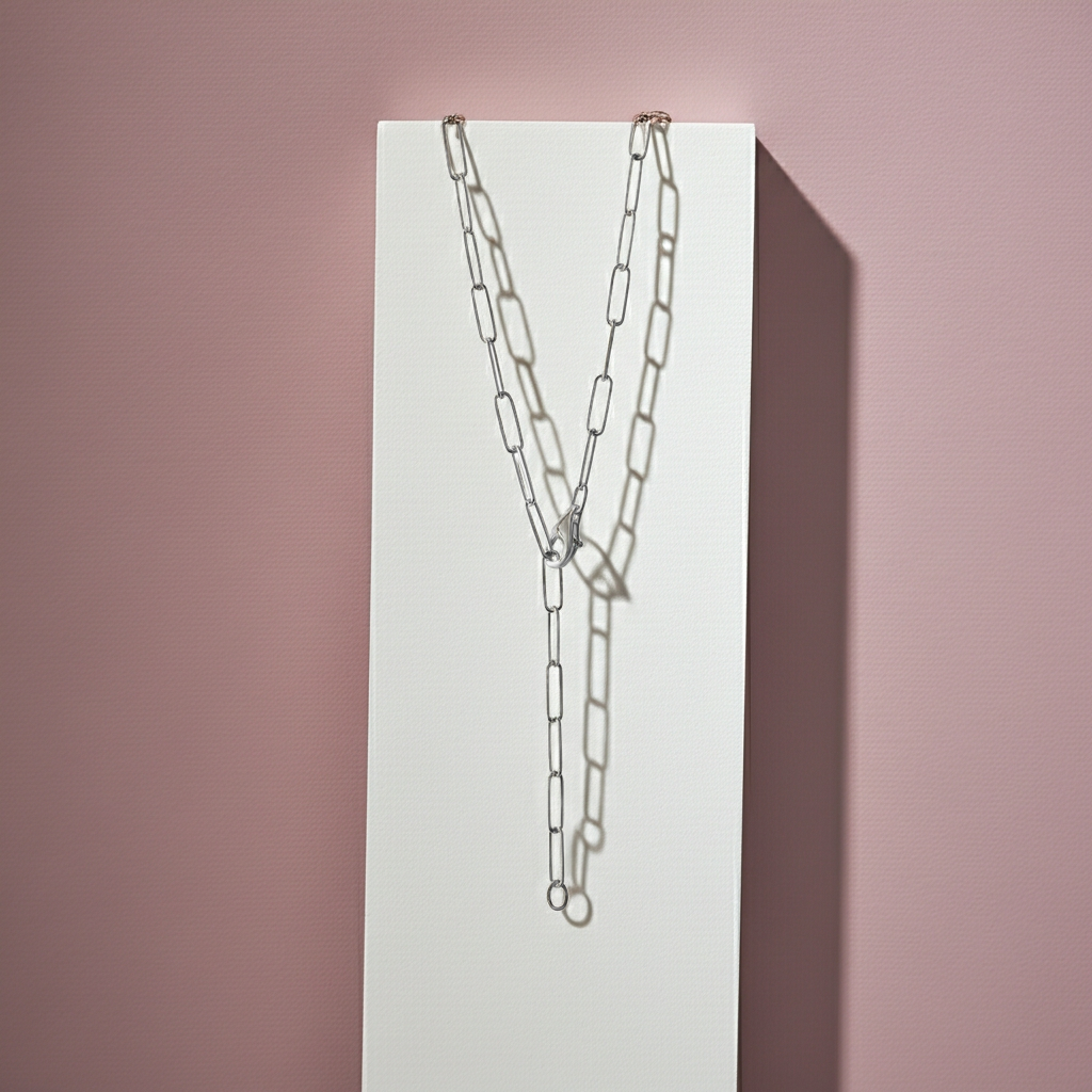 Collier 925/- Sterling Silber weiß Gliederkette glanz 50 cm