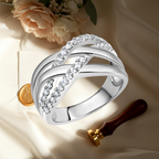 Ring Silber 925 rhodiniert mit Zirkonia weiß – Ringgröße: 016 (50,5)
