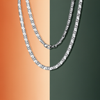 Collier 925/- Sterling Silber weiß Doppel-Stegpanzerkette  50 cm