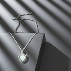 Anhänger mit Kette 925/- Sterling Silber rhodiniert synth. Opal