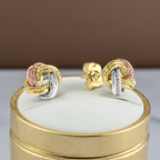 Ohrstecker 585/- Gelbgold tricolor strukturiert