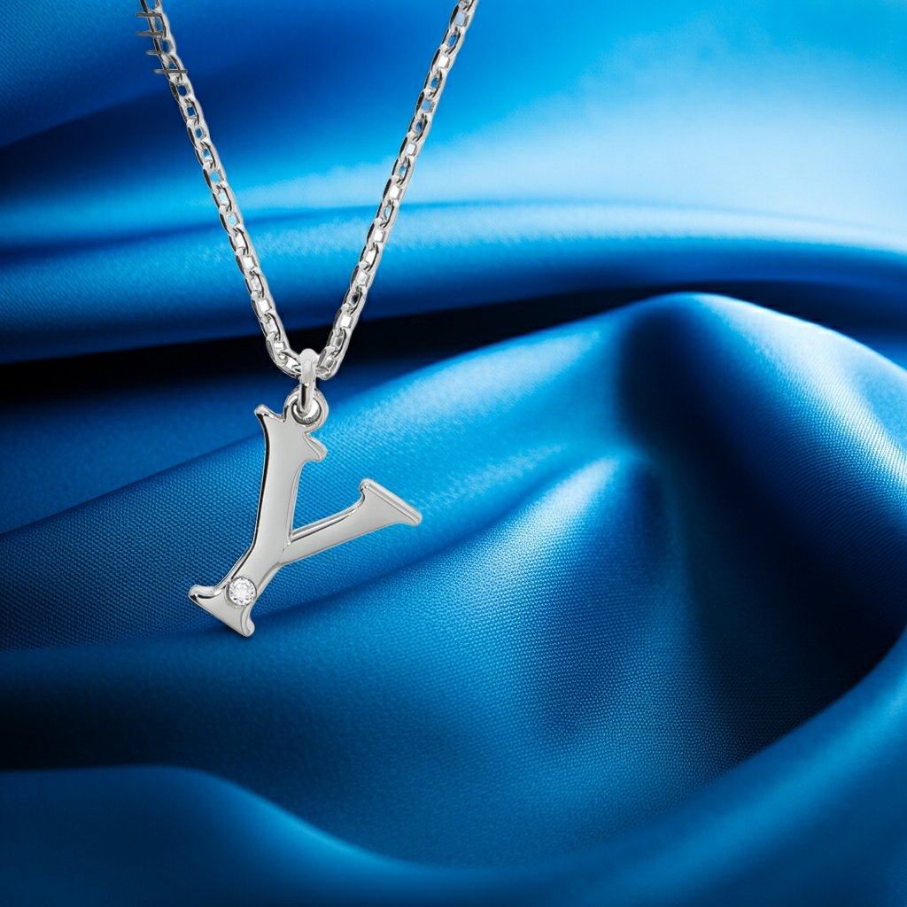Halskette Silber 925 mit 1x Diamant 0,008ct. Buchstabe Y