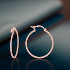 Creolen 925 Silber rotvergoldet und diamantiert