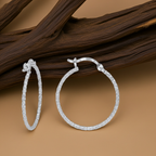 Creolen 925 Silber rhodiniert und diamantiert