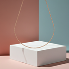 Unisex Collier Edelstahl rosévergoldet Ankerkette 2mm breit