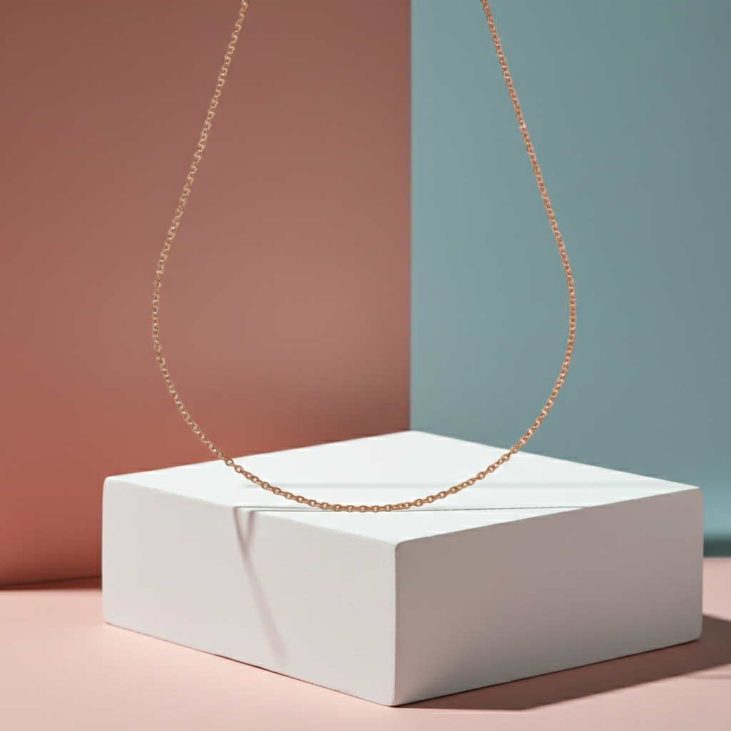 Unisex Collier Edelstahl rosévergoldet Ankerkette 2mm breit